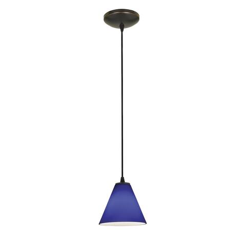 Access Lighting Martini Bronze LED Cord Pendant, Cobalt Shade