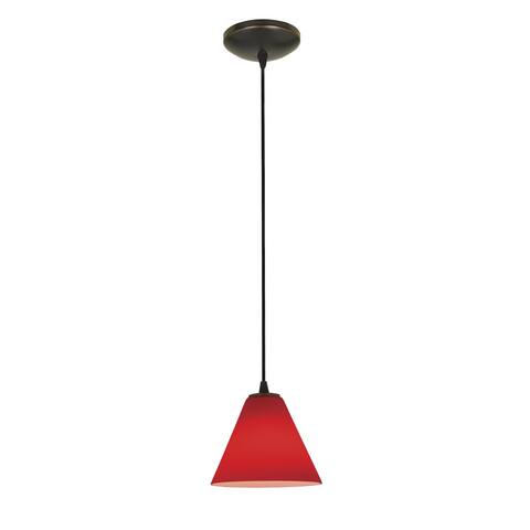 Access Lighting Martini Bronze Integrated LED Cord Pendant, Red Shade