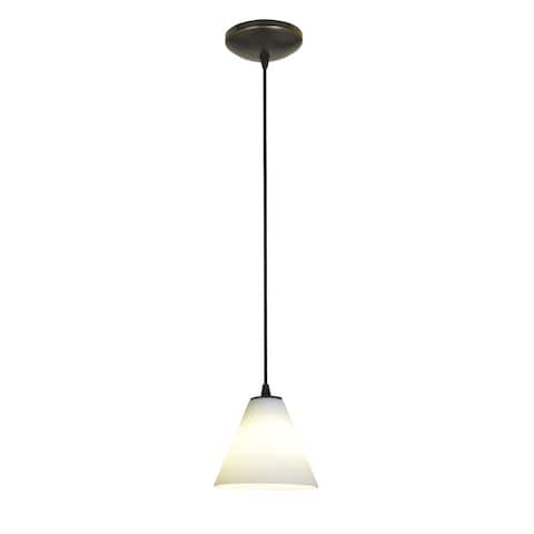 Access Lighting Martini Bronze Integrated LED Cord Pendant, White Shade