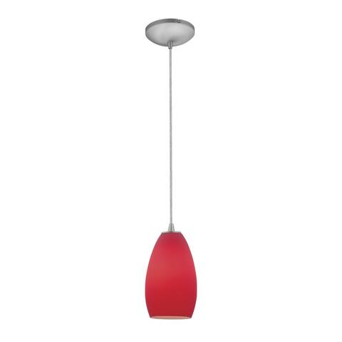 Access Lighting Champagne Steel Integrated LED Cord Pendant, Red Shade