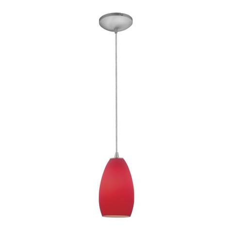 Access Lighting Champagne Steel LED Cord Pendant, Red Shade