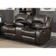 preview thumbnail 3 of 9, Samara 2-Piece Brown Sofa and Loveseat Living Room Set with 4 Recliners, Storage Console and Cup Holders (Set of 2)