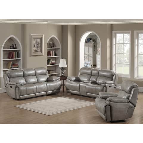 Estella Contemporary Reclining Sofa, Loveseat with Storage Console and Glider Reclining Chair 3-piece Set