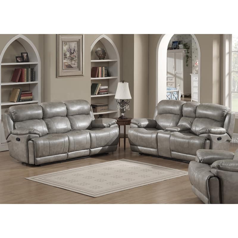 Estella Contemporary Sofa and Loveseat with Storage Console 2-piece Set