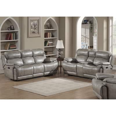Estella Contemporary Sofa and Loveseat with Storage Console 2-piece Set