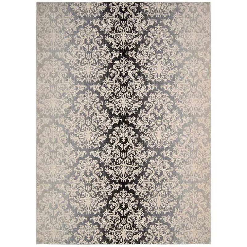Nourison Riviera RI06 Wool Area Rug - 5' 3" x 7' 5" - Black - Runner/Rectangle