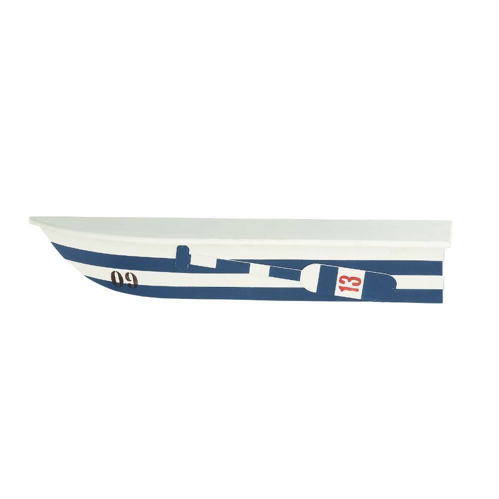Nautical Blue Wood 42-inch x 7-inch x 8-inch Boat Wall Shelf