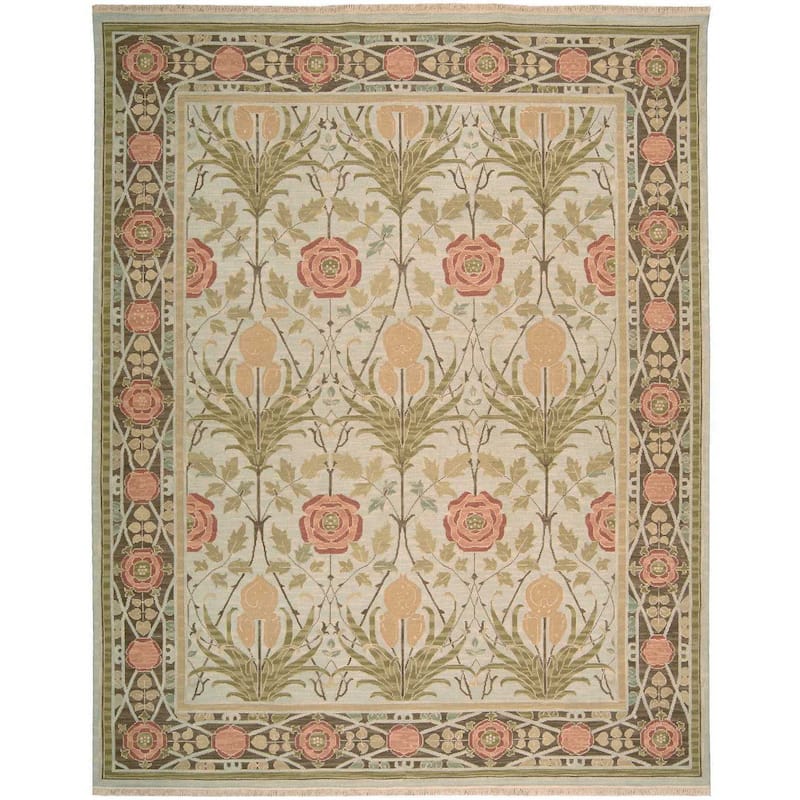 Nourison Nourmak Traditional Soumak Area Rug - 7' 10" x 9' 10" - Light Green - Rectangle