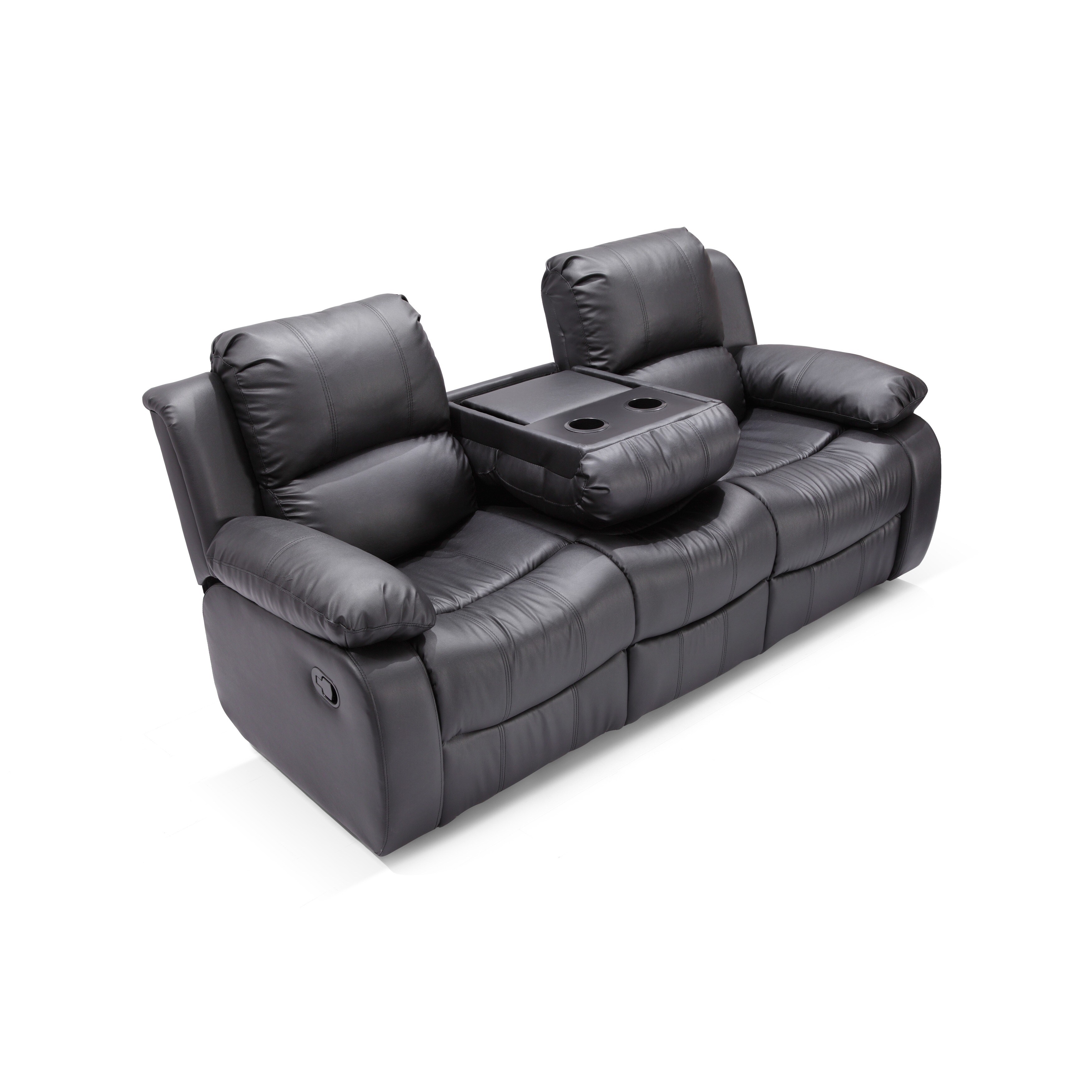 Madison Bonded Leather 3 Piece Modern Rocking Reclining Bonded Leather 3 Piece Modern Rocking