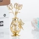 preview thumbnail 17 of 15, Goldplated Matashi Crystal Tulips with Butterfly in a Vase Tabletop Ornament (2 Color Choices)