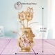 preview thumbnail 11 of 15, Goldplated Matashi Crystal Tulips with Butterfly in a Vase Tabletop Ornament (2 Color Choices)