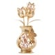 preview thumbnail 3 of 15, Goldplated Matashi Crystal Tulips with Butterfly in a Vase Tabletop Ornament (2 Color Choices)