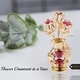 preview thumbnail 12 of 15, Goldplated Matashi Crystal Tulips with Butterfly in a Vase Tabletop Ornament (2 Color Choices)