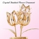 preview thumbnail 9 of 15, Goldplated Matashi Crystal Tulips with Butterfly in a Vase Tabletop Ornament (2 Color Choices)
