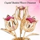 preview thumbnail 10 of 15, Goldplated Matashi Crystal Tulips with Butterfly in a Vase Tabletop Ornament (2 Color Choices)