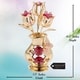 preview thumbnail 6 of 15, Goldplated Matashi Crystal Tulips with Butterfly in a Vase Tabletop Ornament (2 Color Choices)