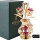 preview thumbnail 4 of 15, Goldplated Matashi Crystal Tulips with Butterfly in a Vase Tabletop Ornament (2 Color Choices)