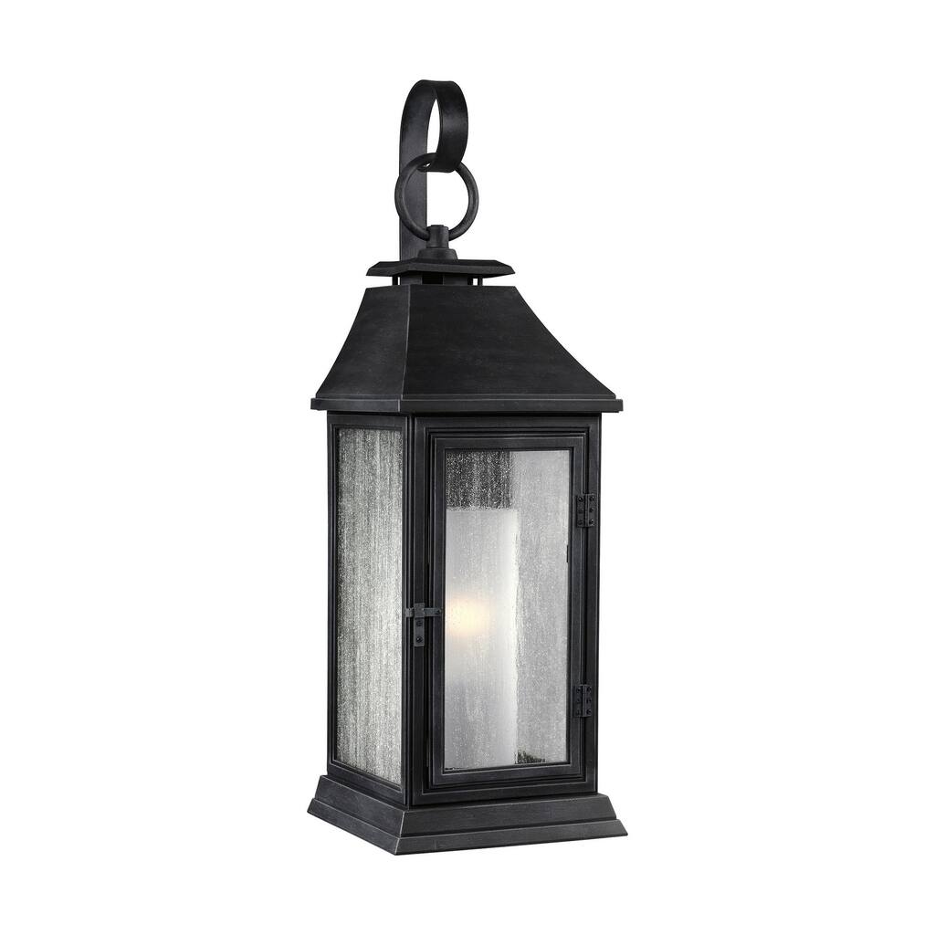 Feiss 1 - Light Outdoor Sconce, Dark Weathered Zinc