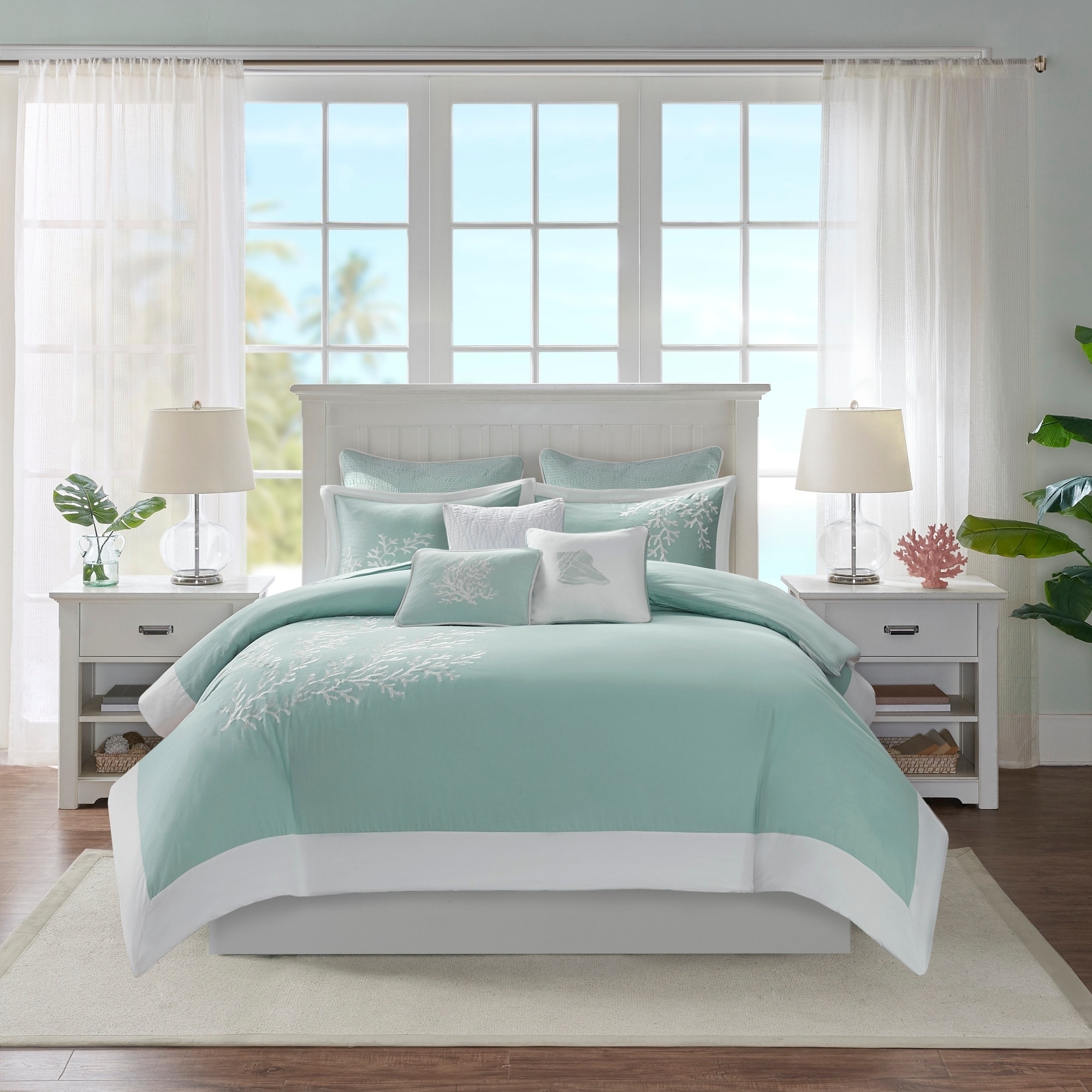 Shop Harbor House Coastline Aqua Cotton Duvet Cover Set