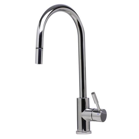 ALFI brand AB2028-PSS Polished Stainless Steel Single-hole Pull-down Kitchen Faucet