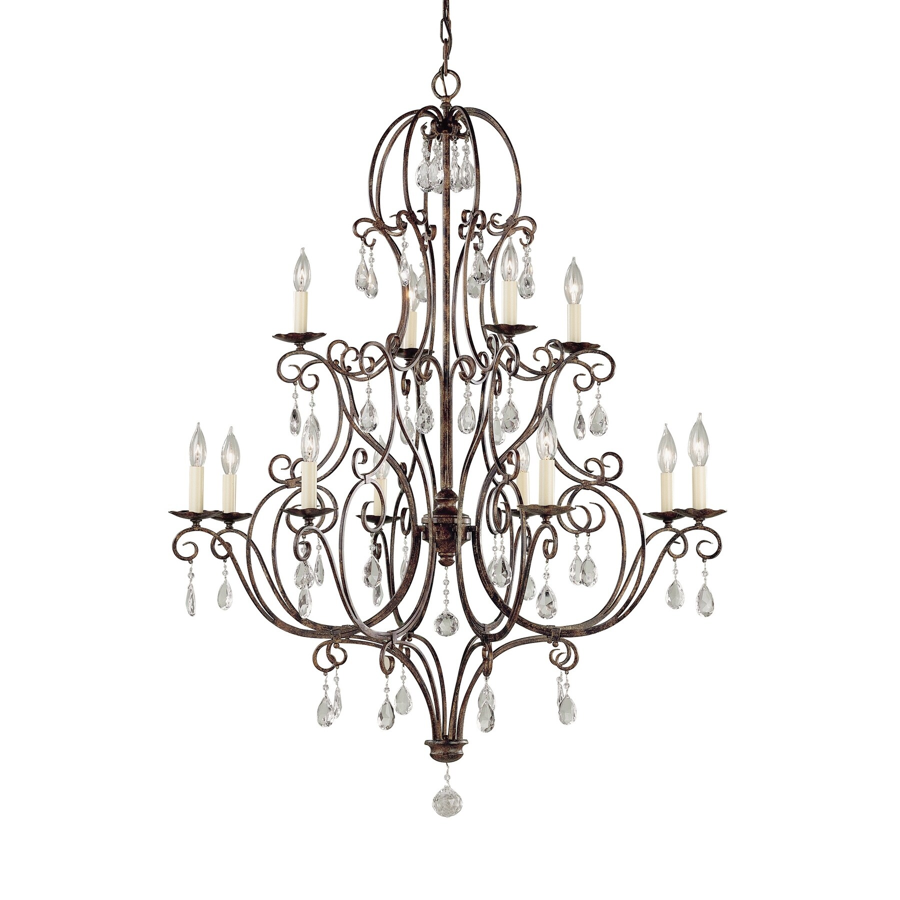 Feiss Chateau 12 Light Mocha Bronze Chandelier (12 - Light Chateau) - Chandeliers For Bedrooms by Overstock.com