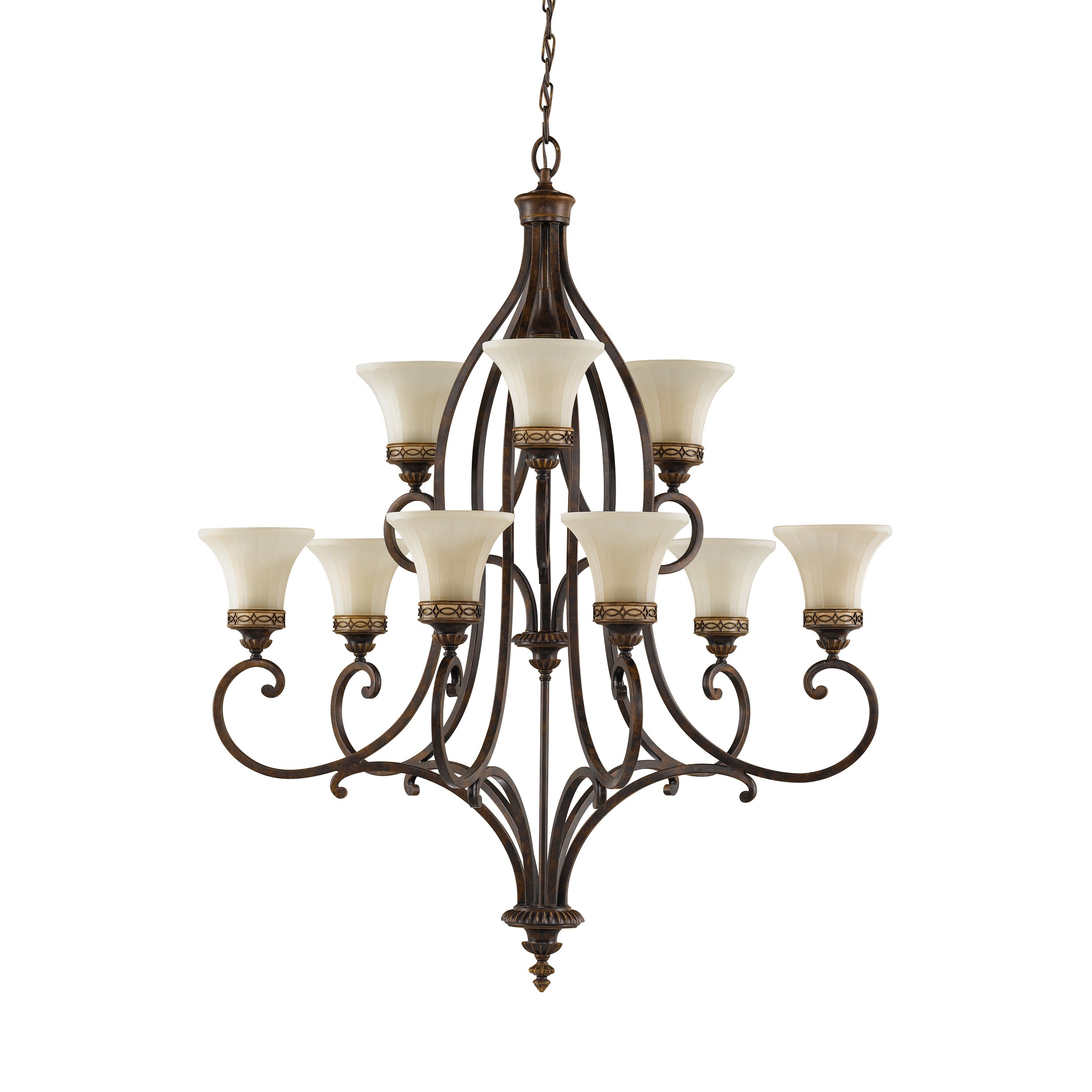 Feiss Drawing Room 9 Light Walnut Chandelier (9 - Light Drawing Room) - Chandeliers For Bedrooms by Overstock.com