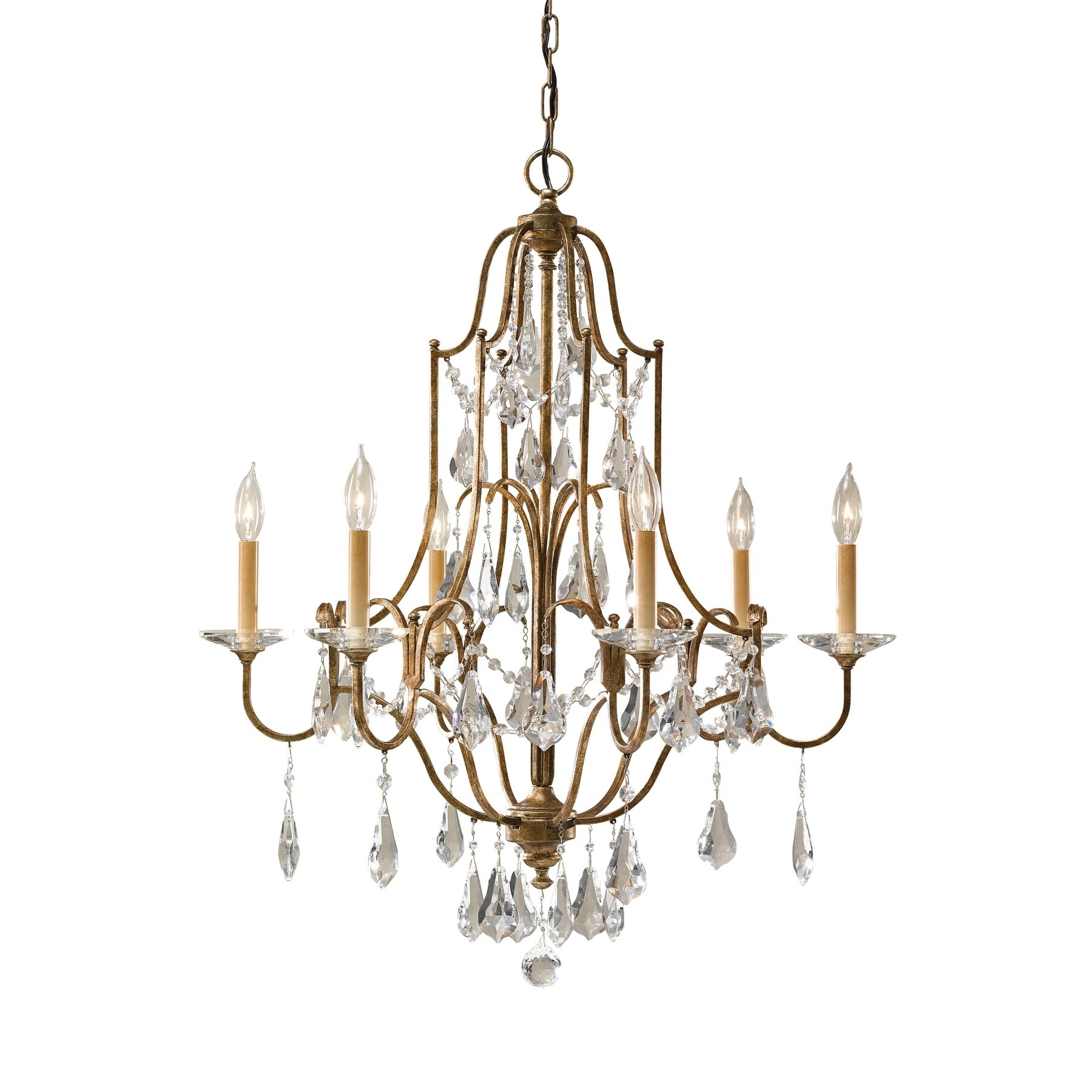 Feiss Valentina 6 Light Oxidized Bronze Chandelier (6 - Light Valentina) - Chandeliers For Bedrooms by Overstock.com