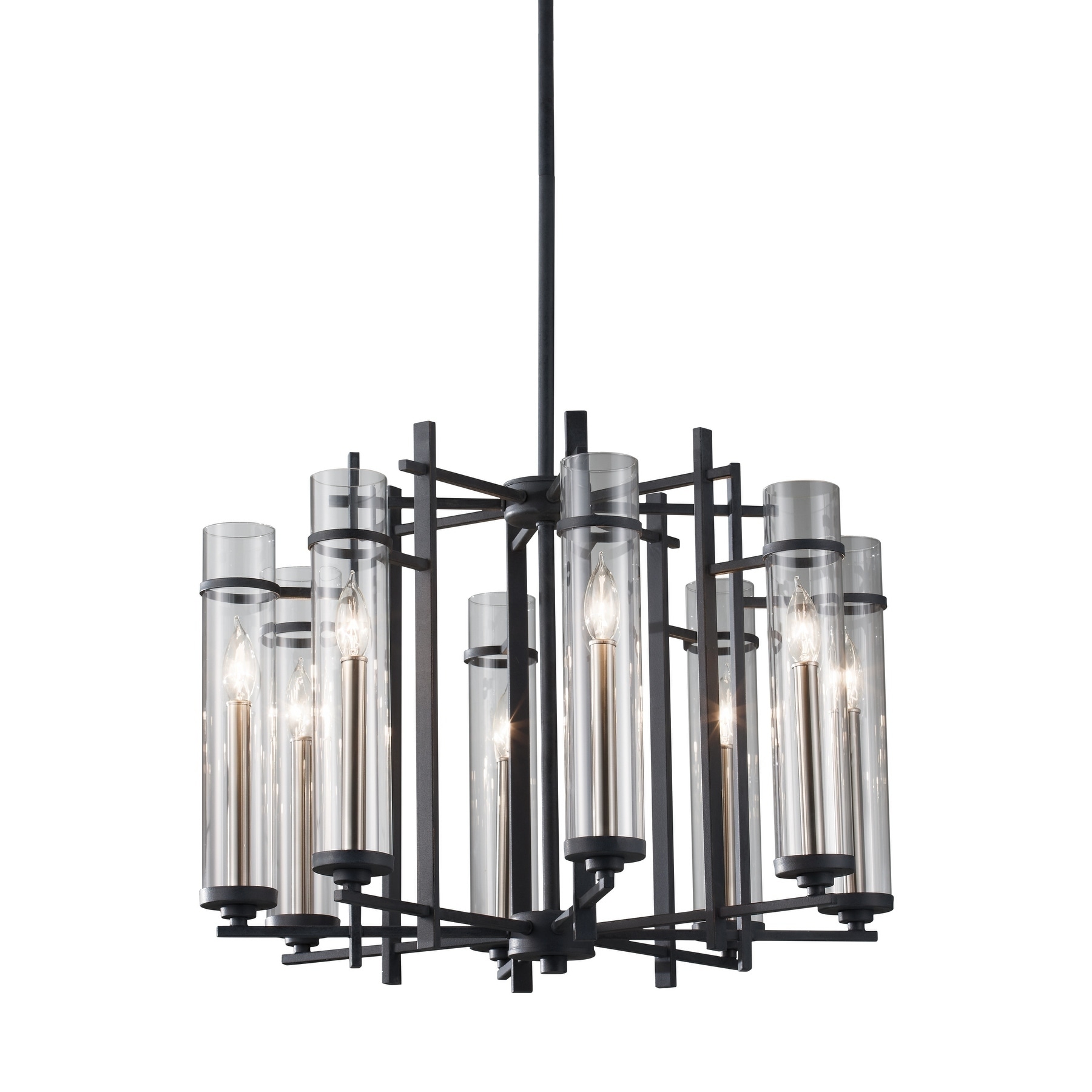 Feiss Ethan 8 Light Antique Forged Iron / Brushed Steel Chandelier (8 - Light Ethan) - Chandeliers For Bedrooms by Overstock.com