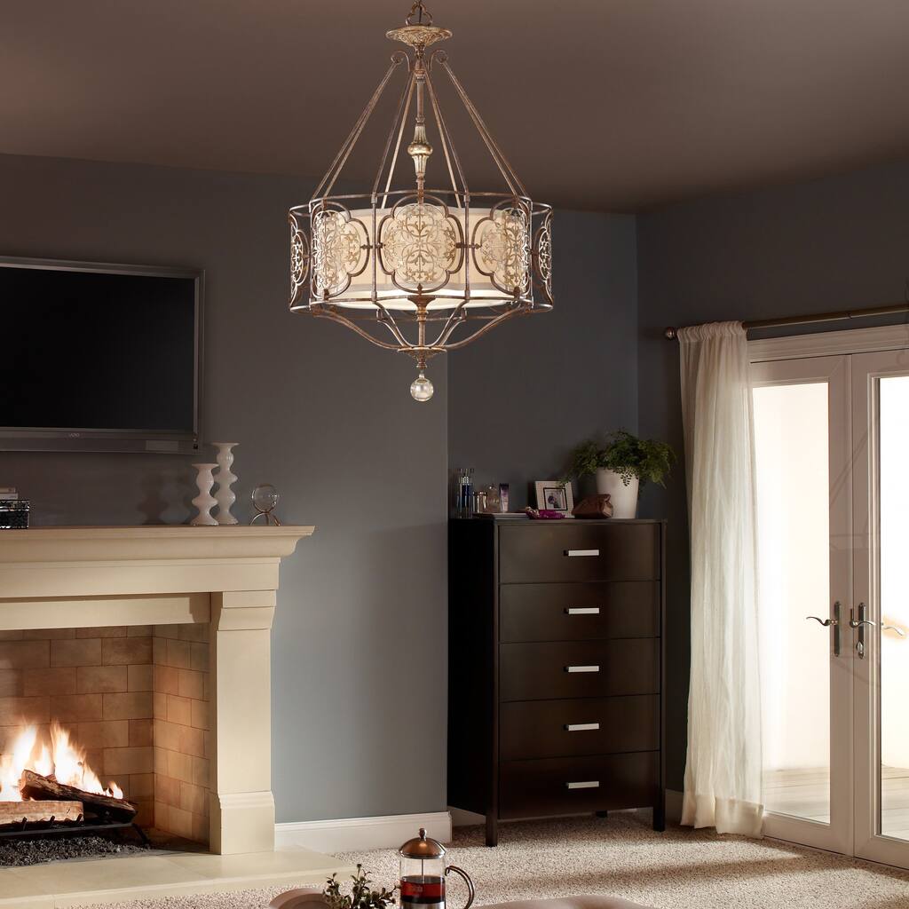 Feiss Marcella 3 Light British Bronze / Oxidized Bronze Chandelier - Silver