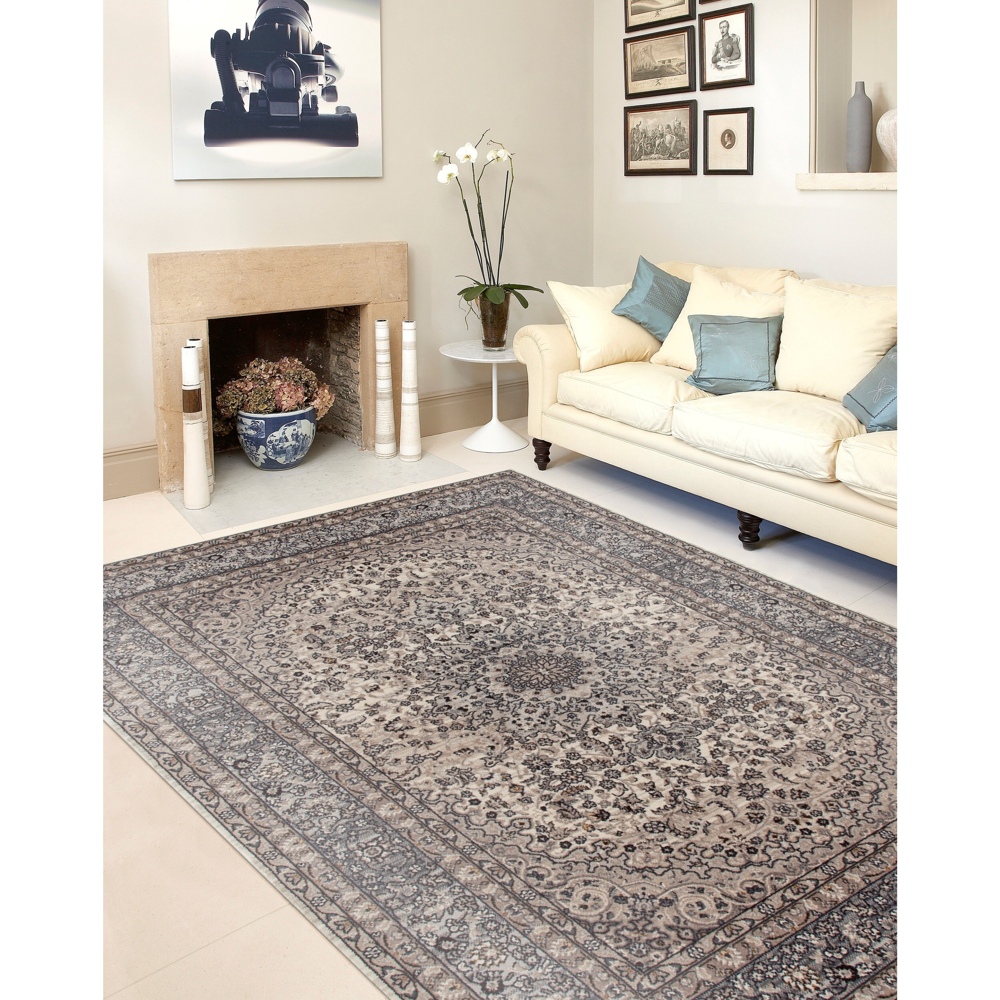 Shop Traditional Oriental Gray High Quality Medallion Design Area Rug 5'3" x 7'3" On Sale