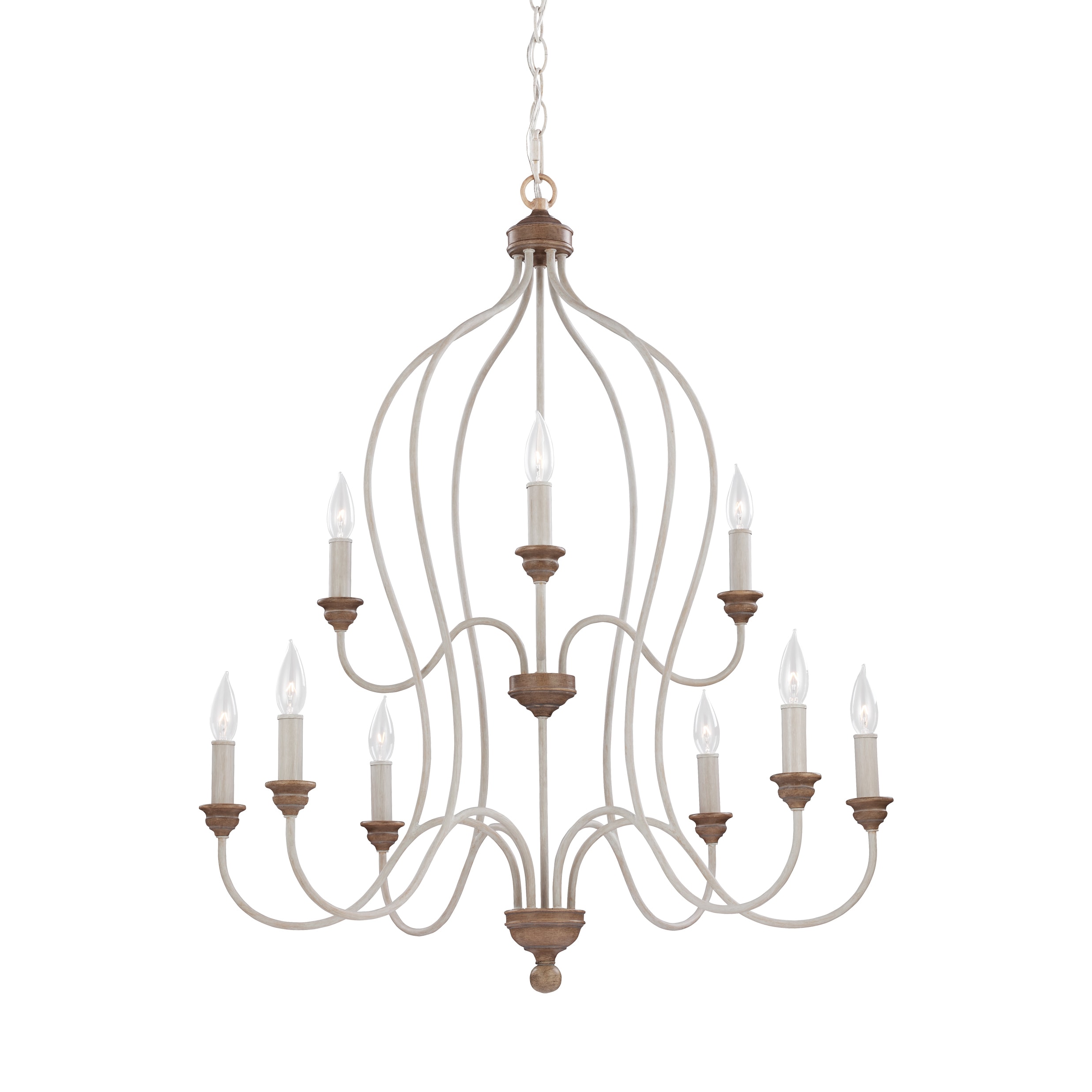Feiss 9 Light Chalk Washed / Beachwood Chandelier (9 - Light Chandelier) - Chandeliers For Bedrooms by Overstock.com