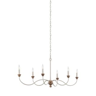 Feiss 6 Light Chalk Washed / Beachwood Chandelier