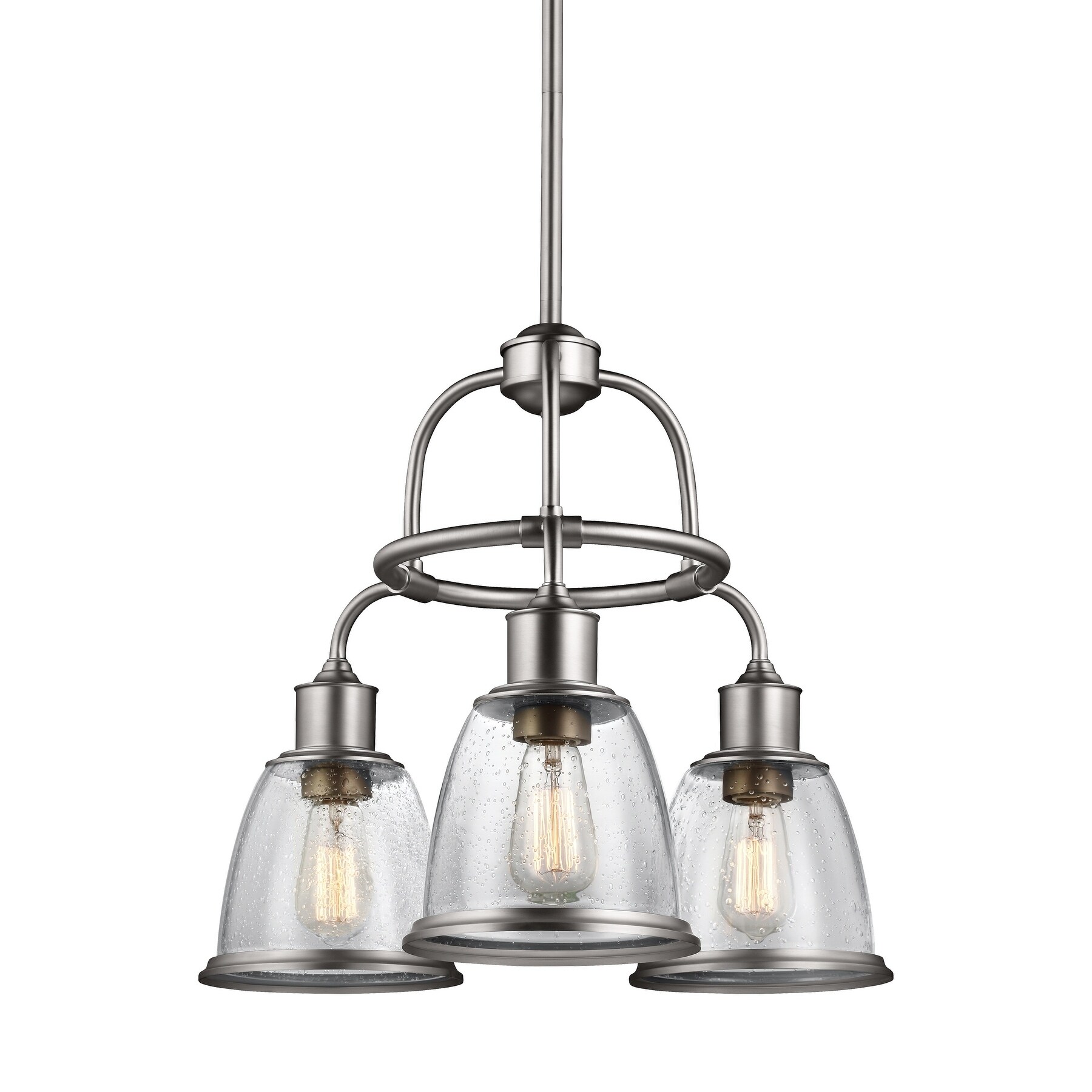 Feiss 3 Light Satin Nickel Chandelier (3 - Light Chandelier) - Chandeliers For Bedrooms by Overstock.com