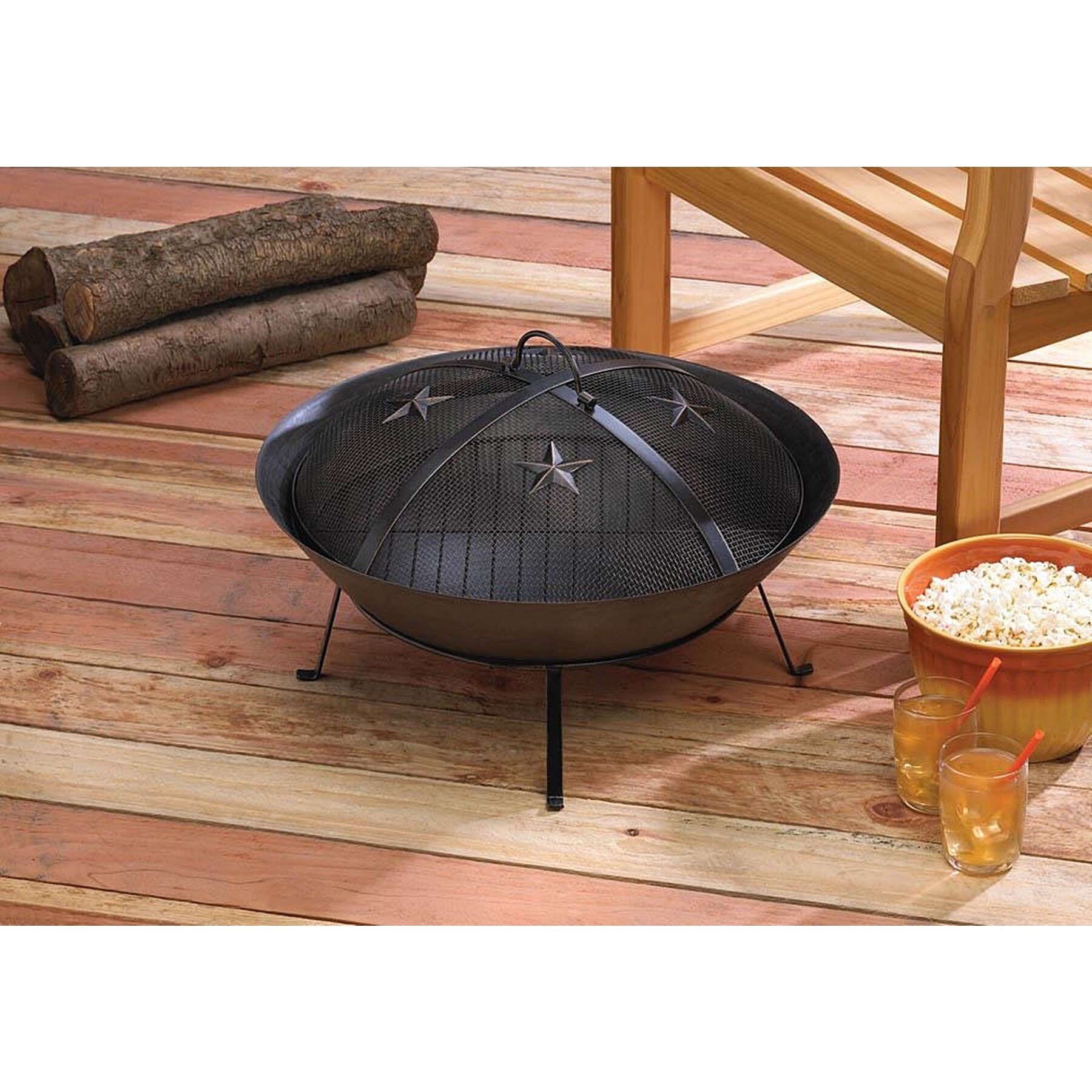 Shop Black Wrought Iron Texas Style Fire Pit Free Shipping Today