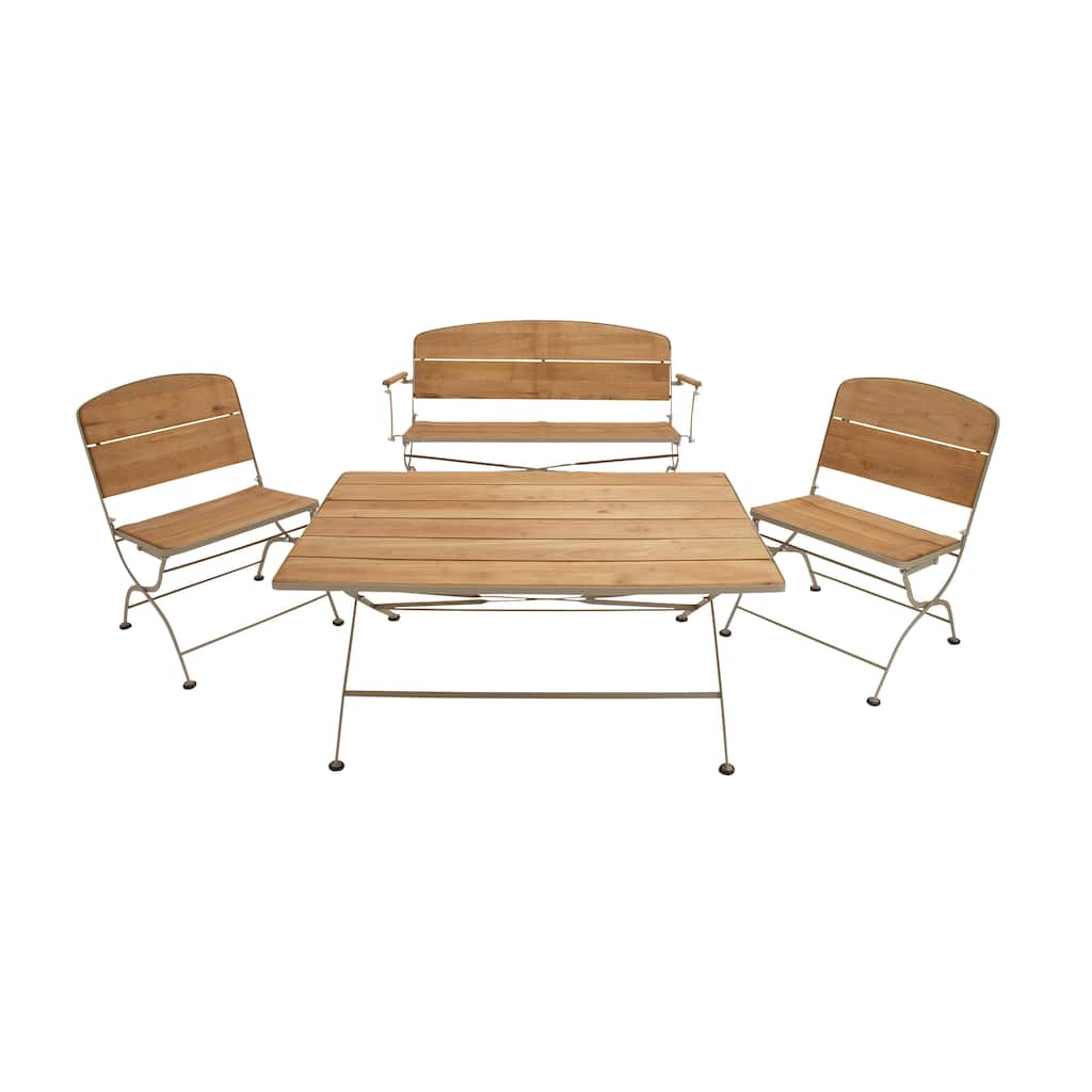 Classy Metal Wood Patio (Set of 4)