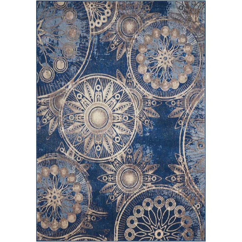 Nourison Somerset Area Rug - 5' 3" x 7' 5" - Blue - Runner/Rectangle