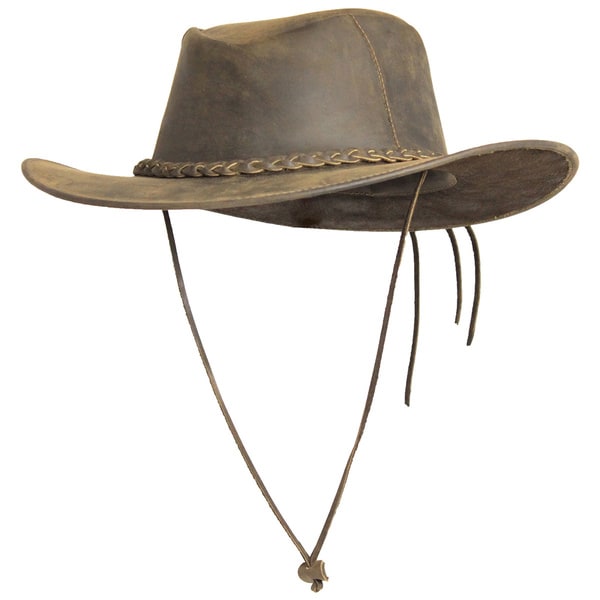 Shop Handmade The Real Deal Outback Rustic Style Cowhide Leather Hat