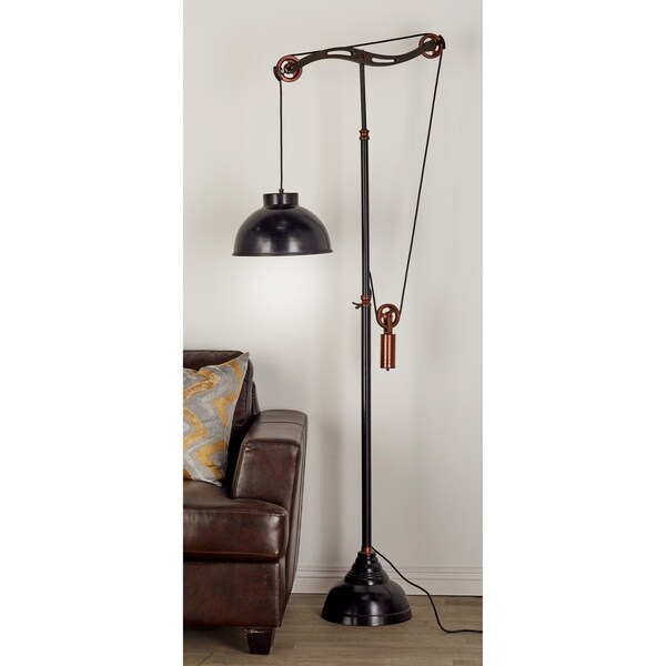 Industrial 77 Inch Black Aluminum Adjustable Pulley Lamp by Studio 350