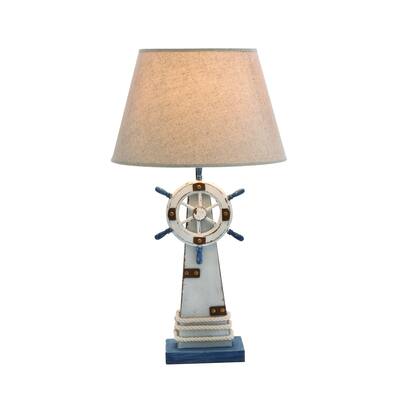 Lighthouse Table Lamp In Wooden Construction With Solid Base