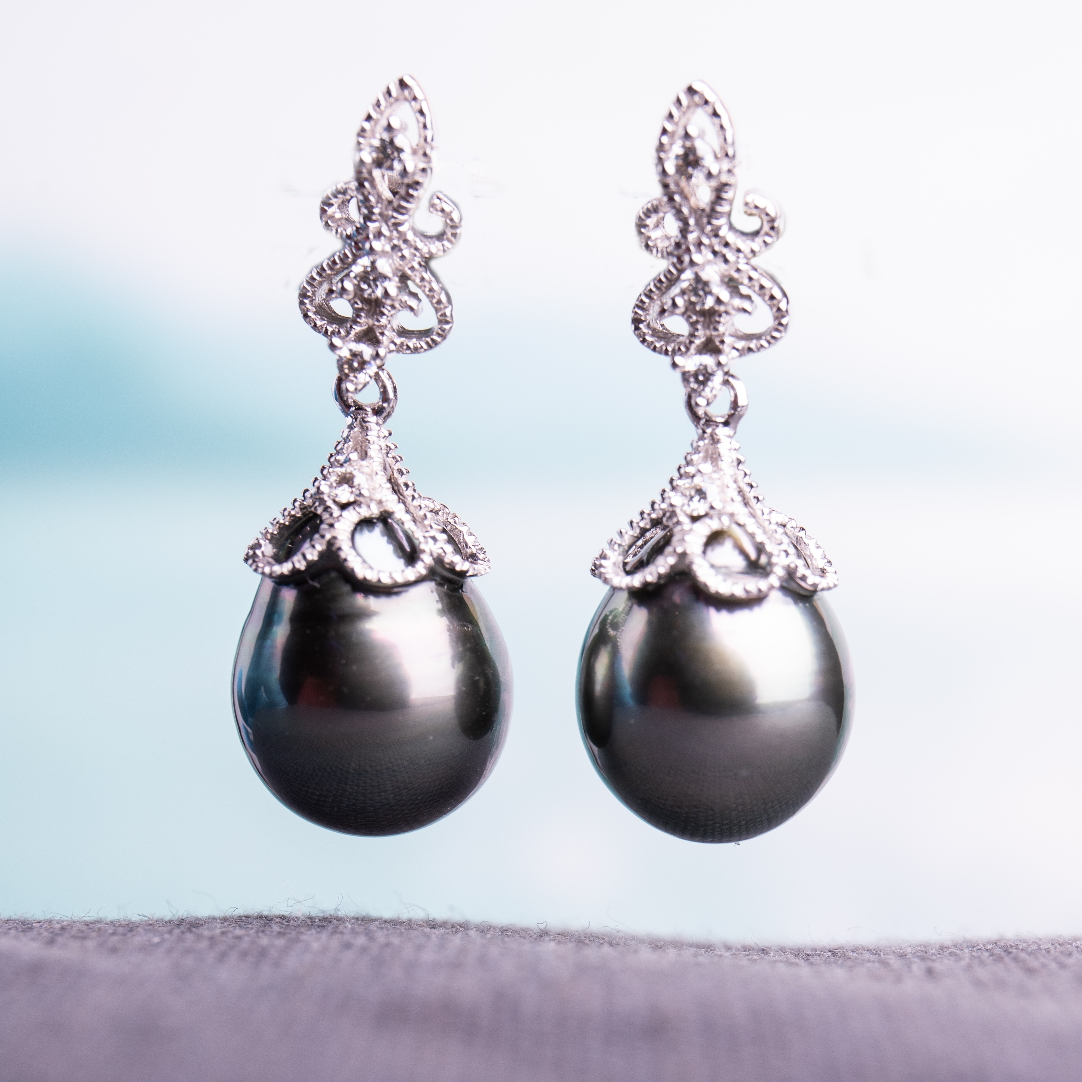 real black pearl earrings