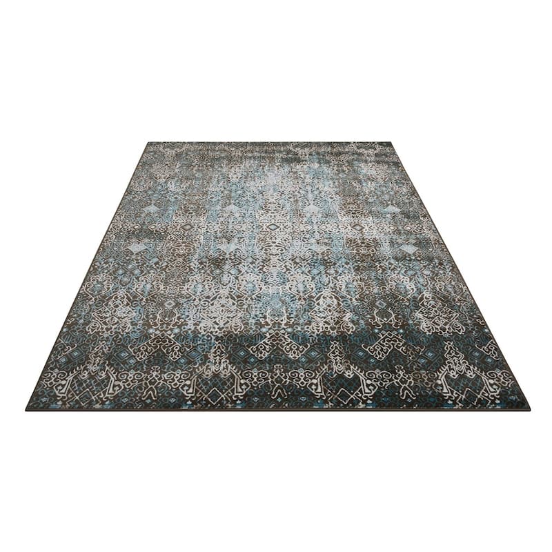 Nourison Karma Vintage Over-Dyed Medallion Area Rug