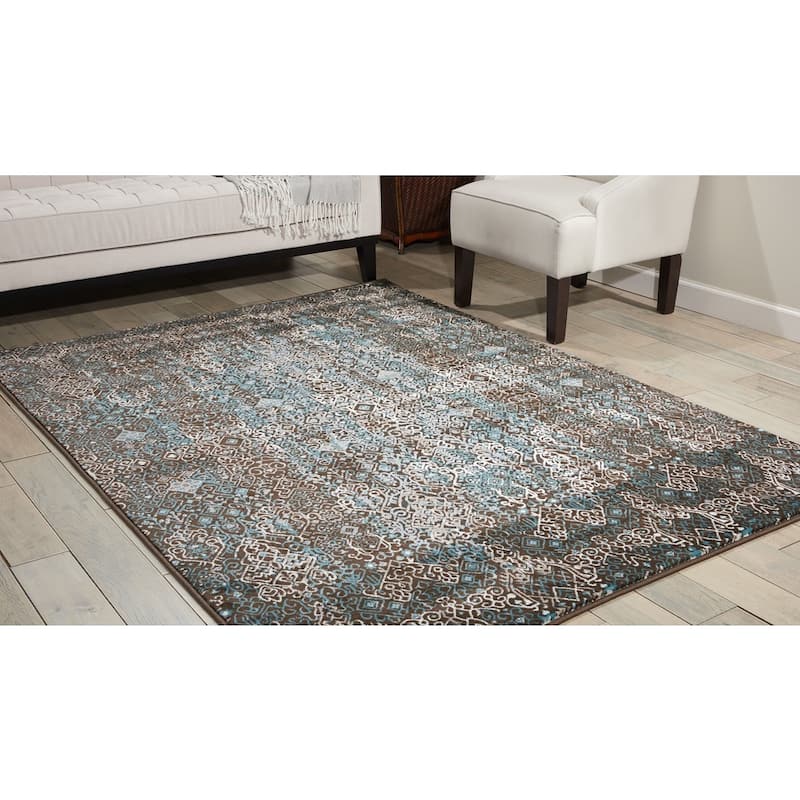 Nourison Karma Vintage Over-Dyed Medallion Area Rug