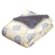 preview thumbnail 1 of 0, 30-inch x 40-inch Yellow Medallion Micro Mink Fiber Baby Blanket with Grey Sherpa Reverse