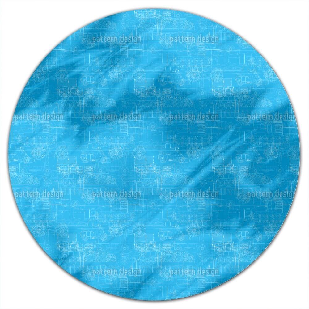 Transportation blueprint Round Tablecloth
