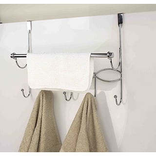 Home Basics Chrome Over-the-door Hooks and Towel Rack