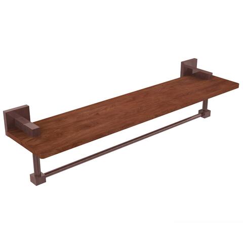 Allied Brass Montero Collection Brass Ironwood Shelf with Towel Bar