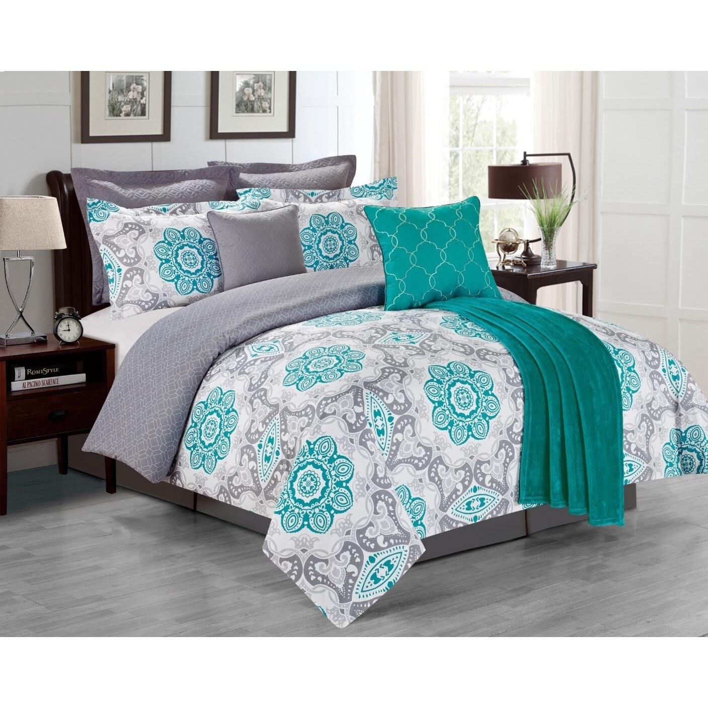 Shop Sunrise Teal 8 Piece Comforter Set Free Shipping Today