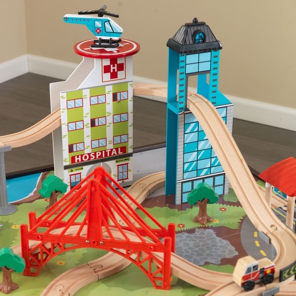 kidkraft aero city train set & table