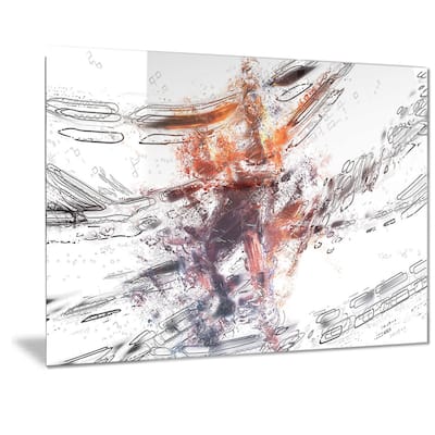 Designart 'Basketball Abstract Pointer Metal Wall Art