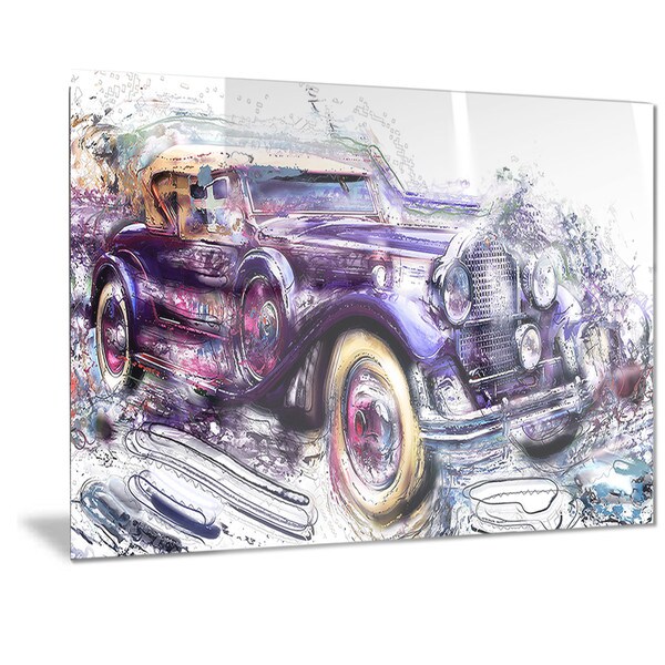 Shop Designart 'Abstract Vintage Cruiser Car Metal Wall ...